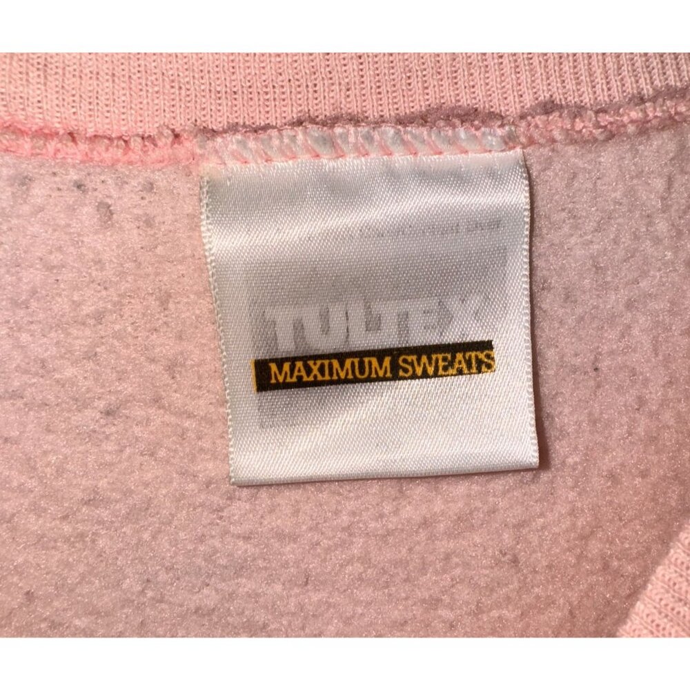 XXL Vintage Tultex Kitten Print Pink Sweatshirt - Picture 4 of 7